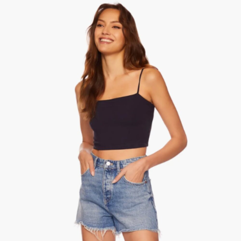 Susana Monaco Crop Tank in Midnight Size Medium
